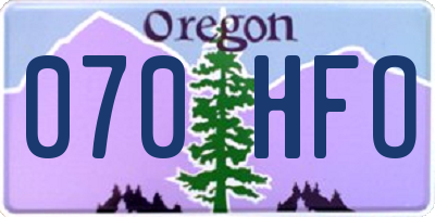 OR license plate 070HFO