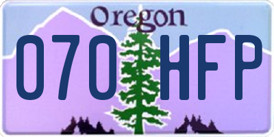 OR license plate 070HFP