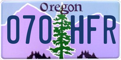 OR license plate 070HFR