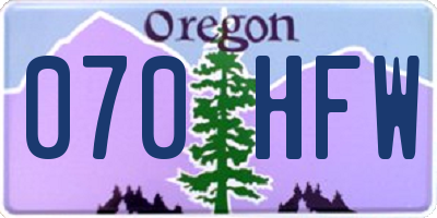 OR license plate 070HFW