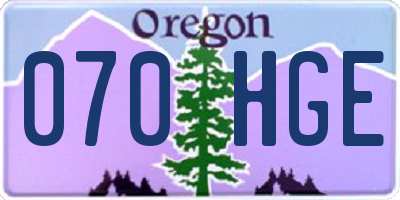 OR license plate 070HGE