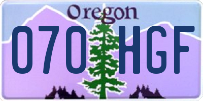 OR license plate 070HGF