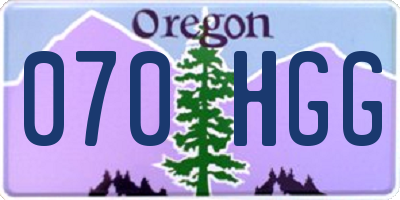 OR license plate 070HGG