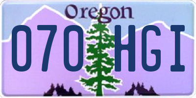 OR license plate 070HGI