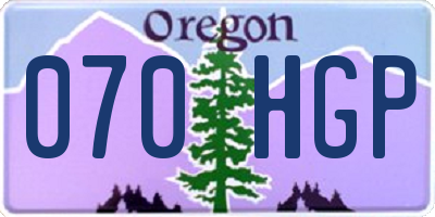 OR license plate 070HGP