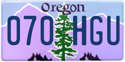 OR license plate 070HGU