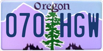 OR license plate 070HGW