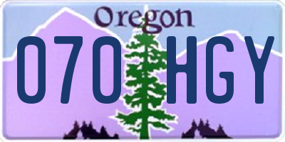 OR license plate 070HGY