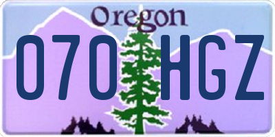 OR license plate 070HGZ