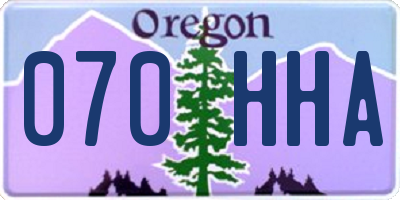 OR license plate 070HHA