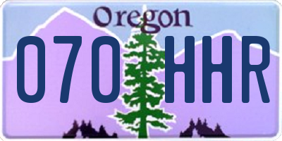 OR license plate 070HHR