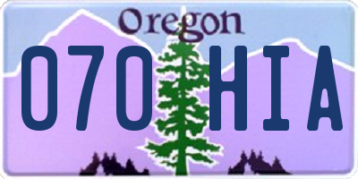 OR license plate 070HIA