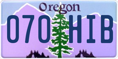 OR license plate 070HIB