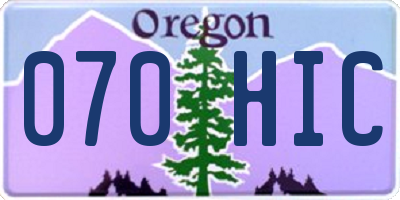 OR license plate 070HIC