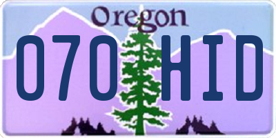 OR license plate 070HID