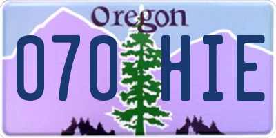 OR license plate 070HIE