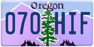 OR license plate 070HIF