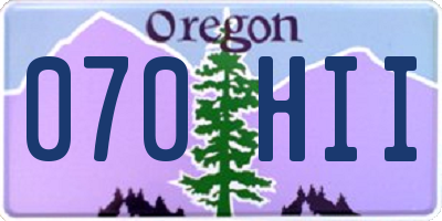 OR license plate 070HII