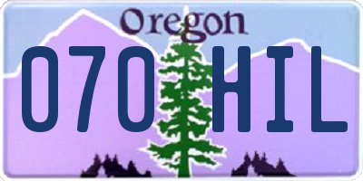 OR license plate 070HIL