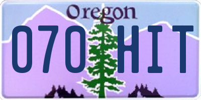 OR license plate 070HIT
