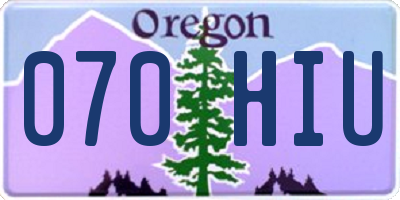 OR license plate 070HIU