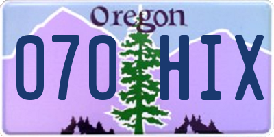 OR license plate 070HIX