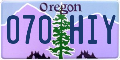 OR license plate 070HIY