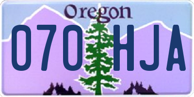 OR license plate 070HJA