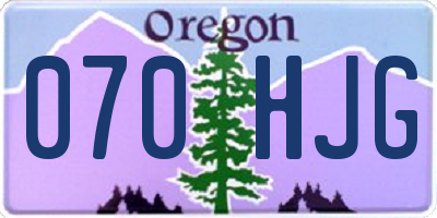 OR license plate 070HJG