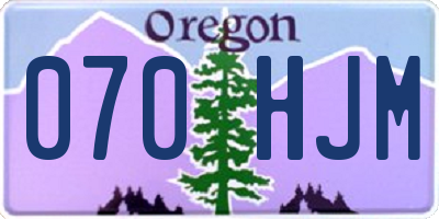 OR license plate 070HJM