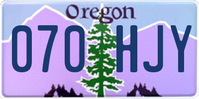 OR license plate 070HJY