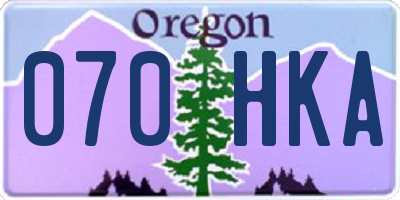 OR license plate 070HKA