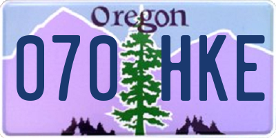 OR license plate 070HKE