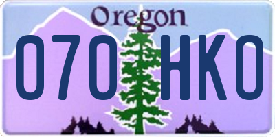 OR license plate 070HKO