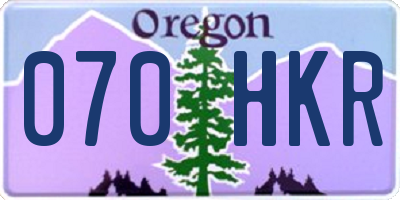OR license plate 070HKR