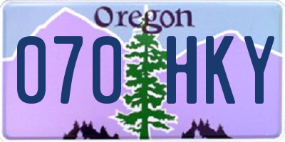 OR license plate 070HKY