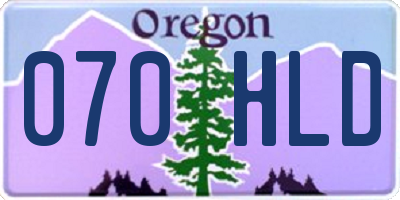 OR license plate 070HLD