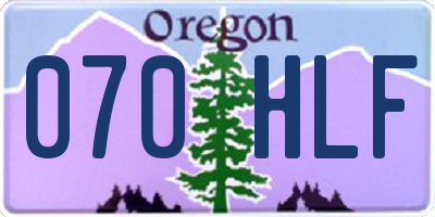 OR license plate 070HLF