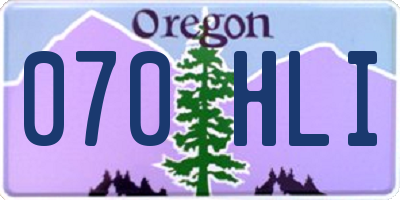 OR license plate 070HLI