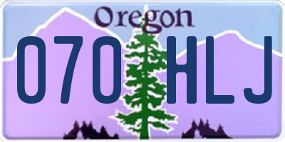 OR license plate 070HLJ