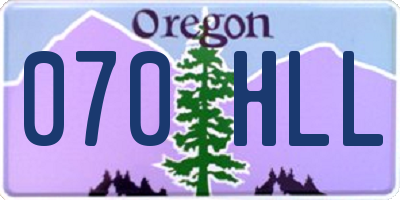 OR license plate 070HLL