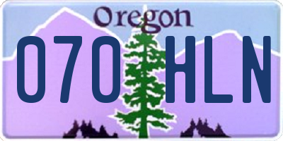 OR license plate 070HLN