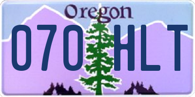 OR license plate 070HLT