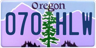 OR license plate 070HLW
