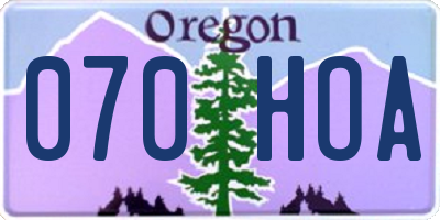 OR license plate 070HOA