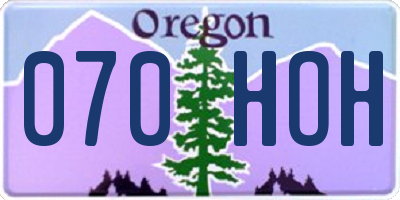 OR license plate 070HOH