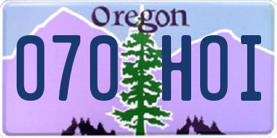 OR license plate 070HOI