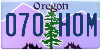 OR license plate 070HOM