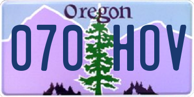 OR license plate 070HOV