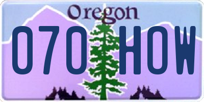 OR license plate 070HOW
